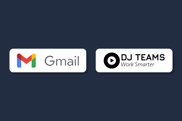 Gmail and DJ Teams integration graphic