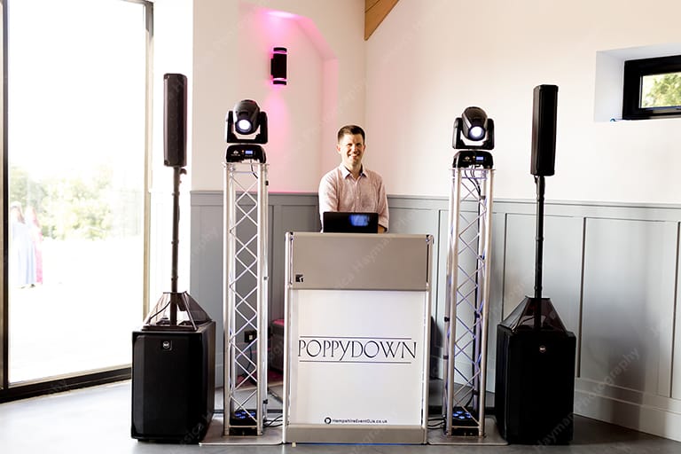 Wedding DJ performing at a bridal fair
